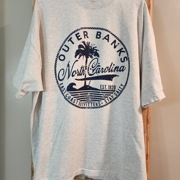 Outer Banks North Carolina Graphic T-Shirt Gray Men’s XL/XXL Oversized - Picture 2 of 5
